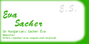 eva sacher business card